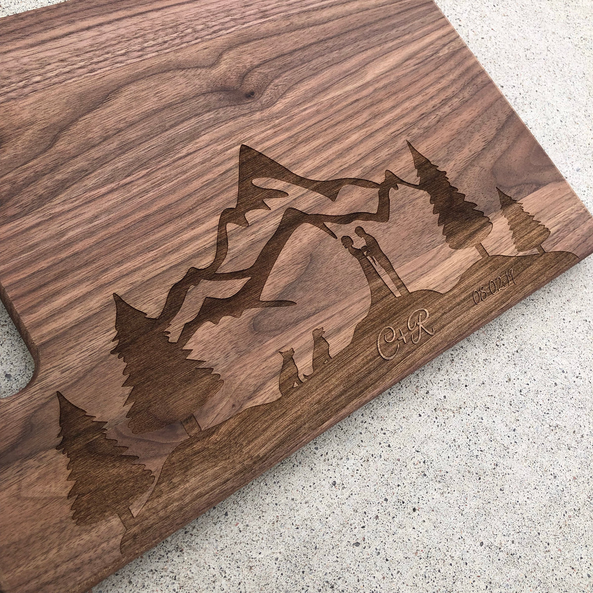 Mountain kitchen decor, Bamboo Cutting Board cabin decor, Mountain Art –  Joyful Moose