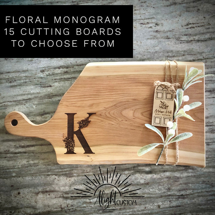 Floral Monogram Cutting Board