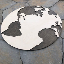 Round Wood World Map/Globe Wall Art