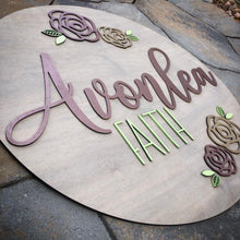 Round Floral Name Board
