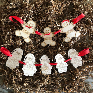 Gingerbread Family Wood Garland