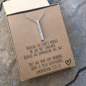 Stainless Steel Vertical Bar Pendant Necklace