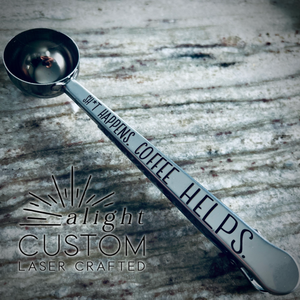 Engraved Coffee Spoon with Clip