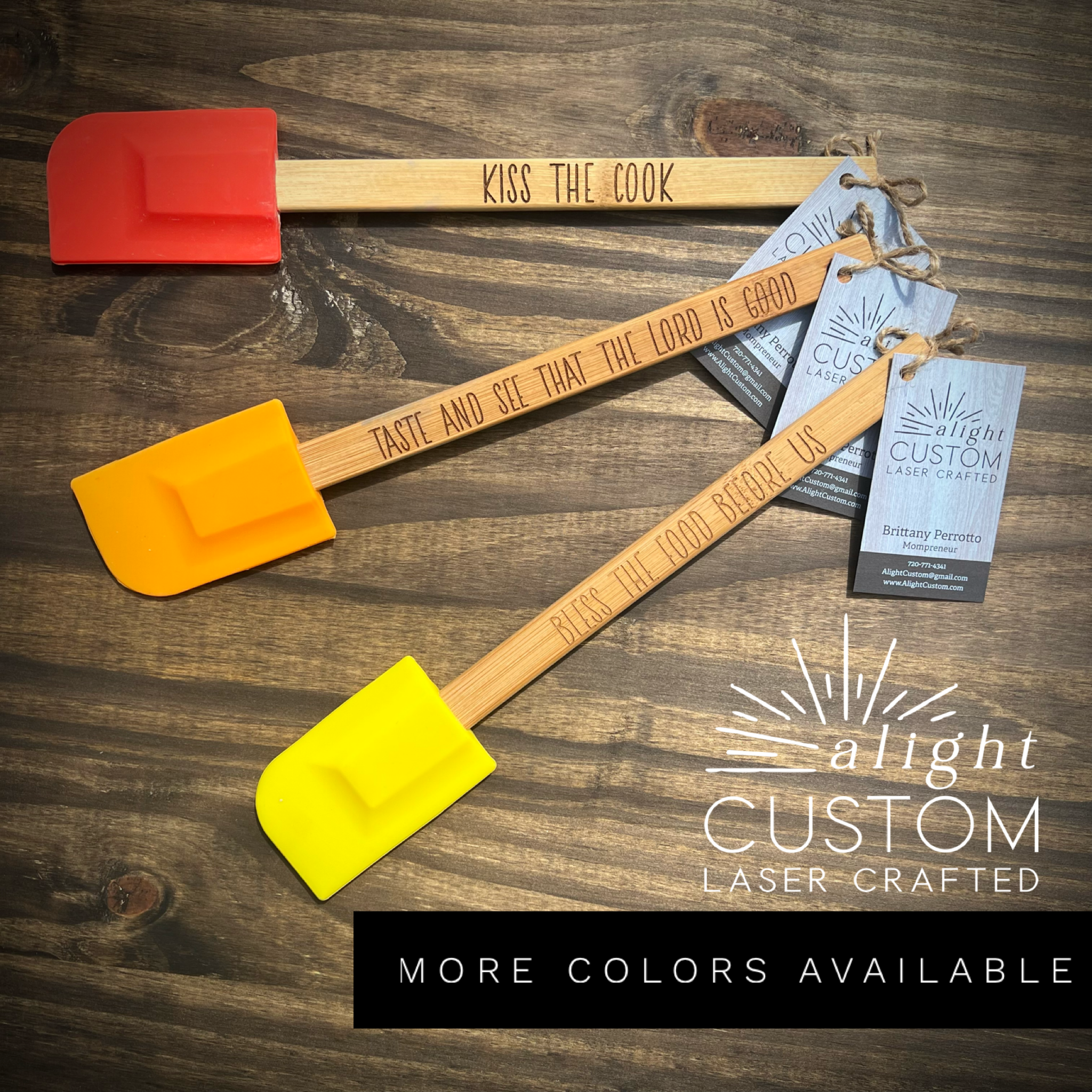 Personalized shop rubber spatula
