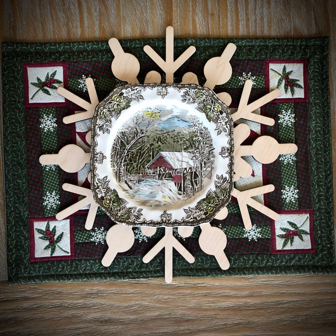 Snowflake Charger (wood trivet/wood placemat)