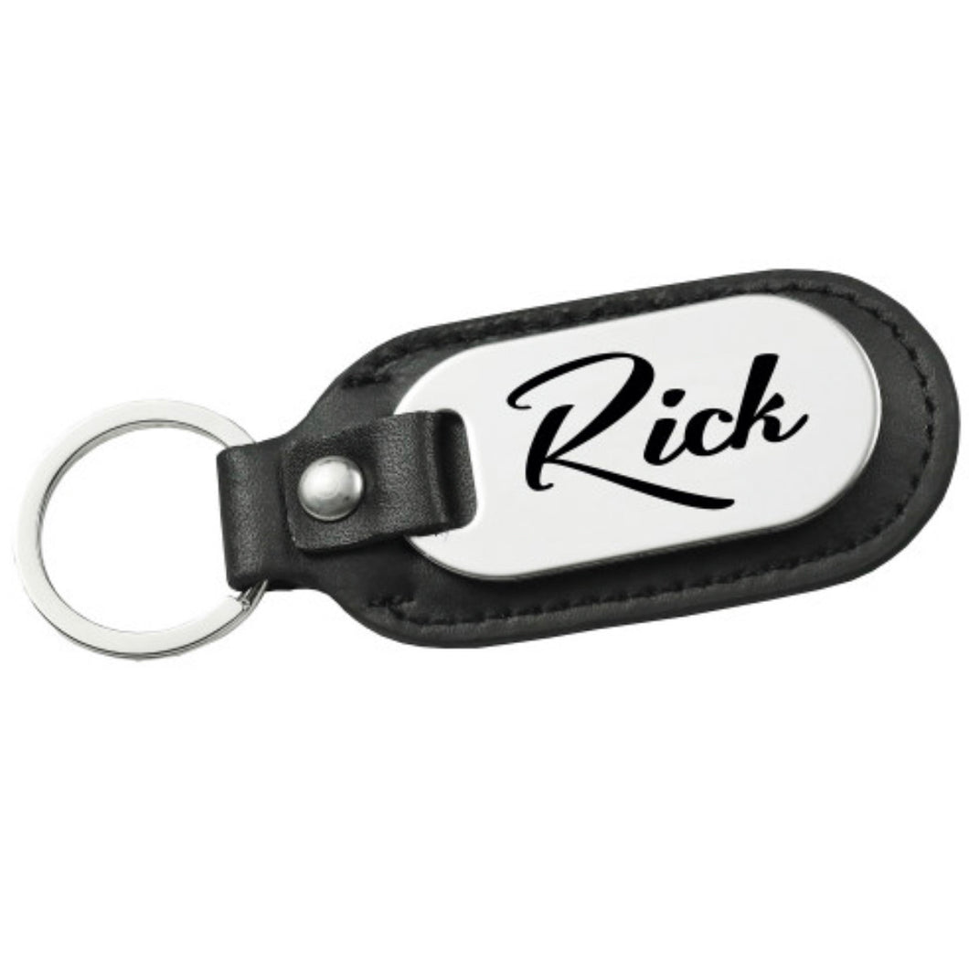 Stainless Steel + Leather Keychain