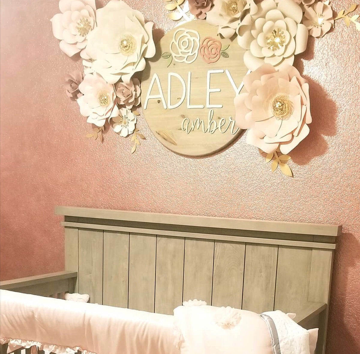 Round Floral Name Board – Alight Custom