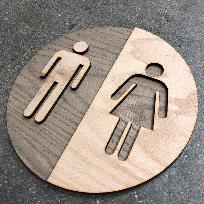 Bathroom Sign - Round