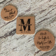 Wedding Favors - Cork Coasters (set of 24)