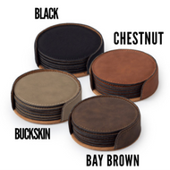 Vegan Leather Coaster Set