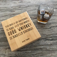 Engraved Whiskey Set - stainless steel whiskey stones