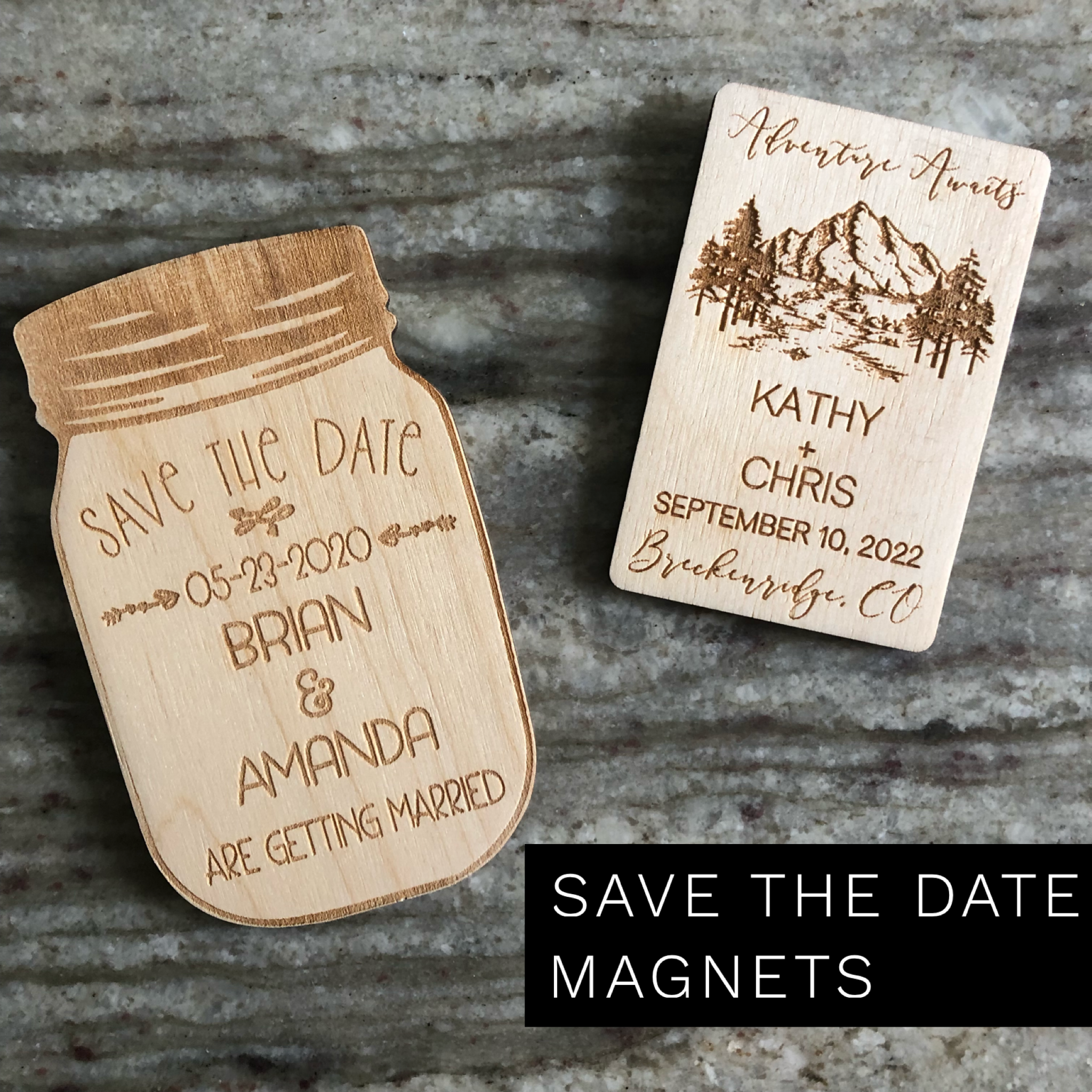  Save the date magnets for wedding wooden mason jar