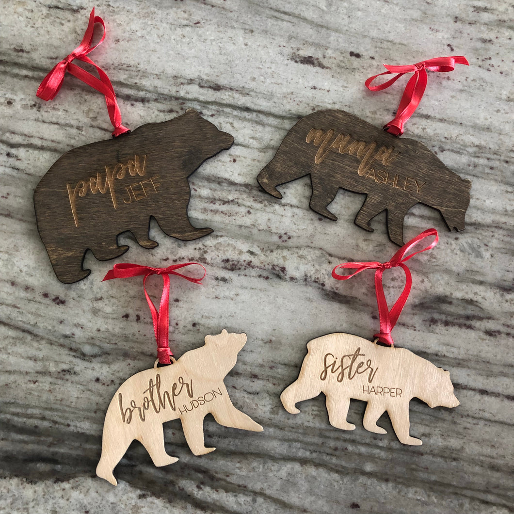 Customized Bear Ornaments