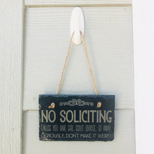 No Soliciting Slate Signs (Hanging or Stake)