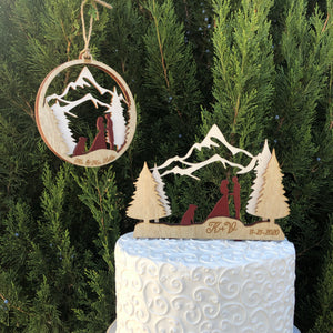 3 Layer Mountain Ornament (First Christmas as Mr. Mrs.)